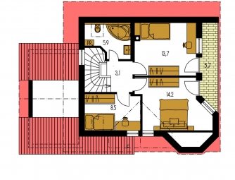 Image miroir | Plan de sol du premier étage - KLASSIK 103